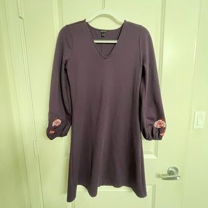XS Ann Taylor purple floral long sleeve dress